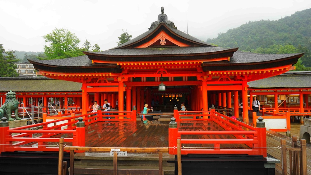 red shrine Hiroshima Prefecture Japan