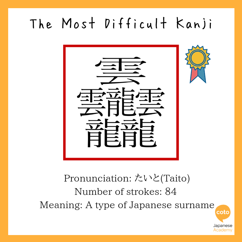 The most difficult kanji iIlustration