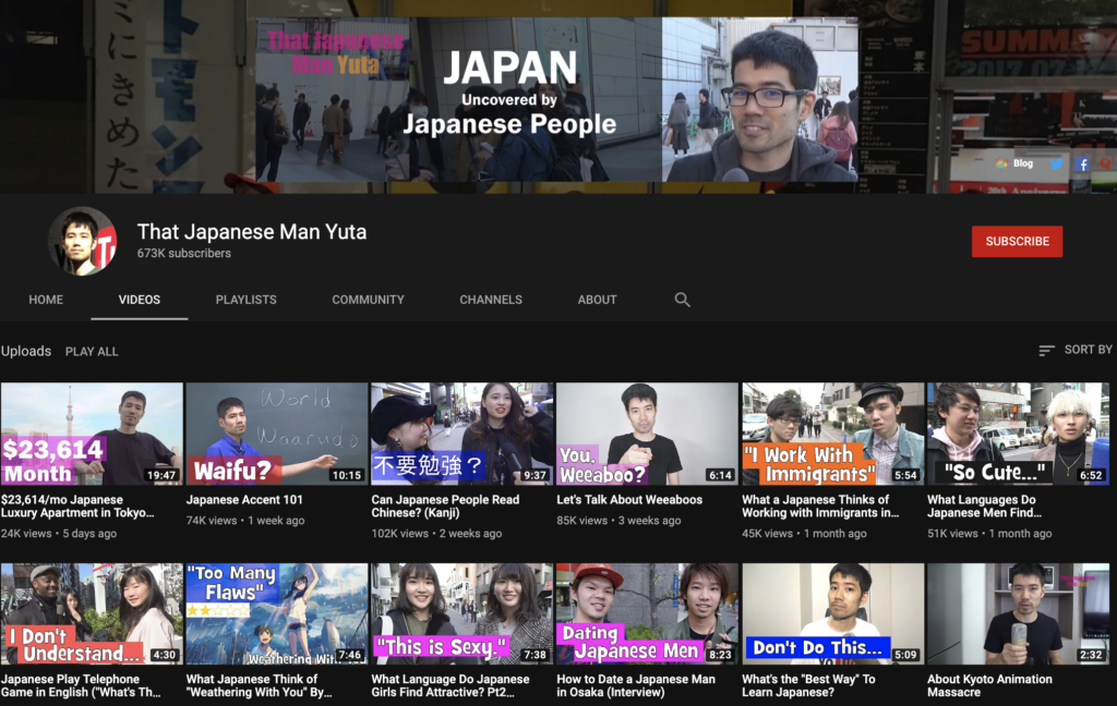 top 50 youtube channels to learn japanese - that japanese man yuta