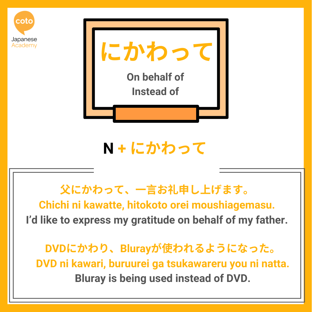 jlpt n3 grammar point　にかわって