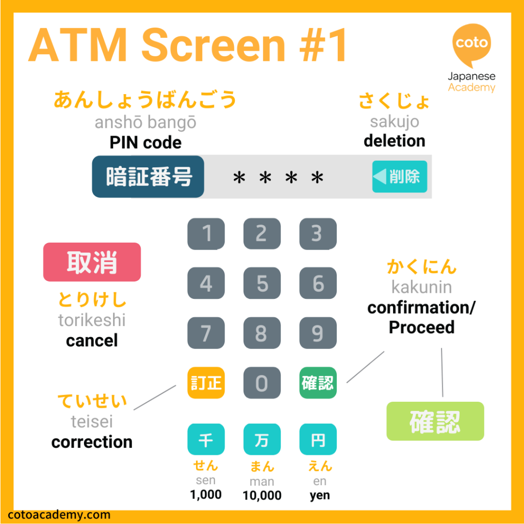 Japanese ATM screen 1