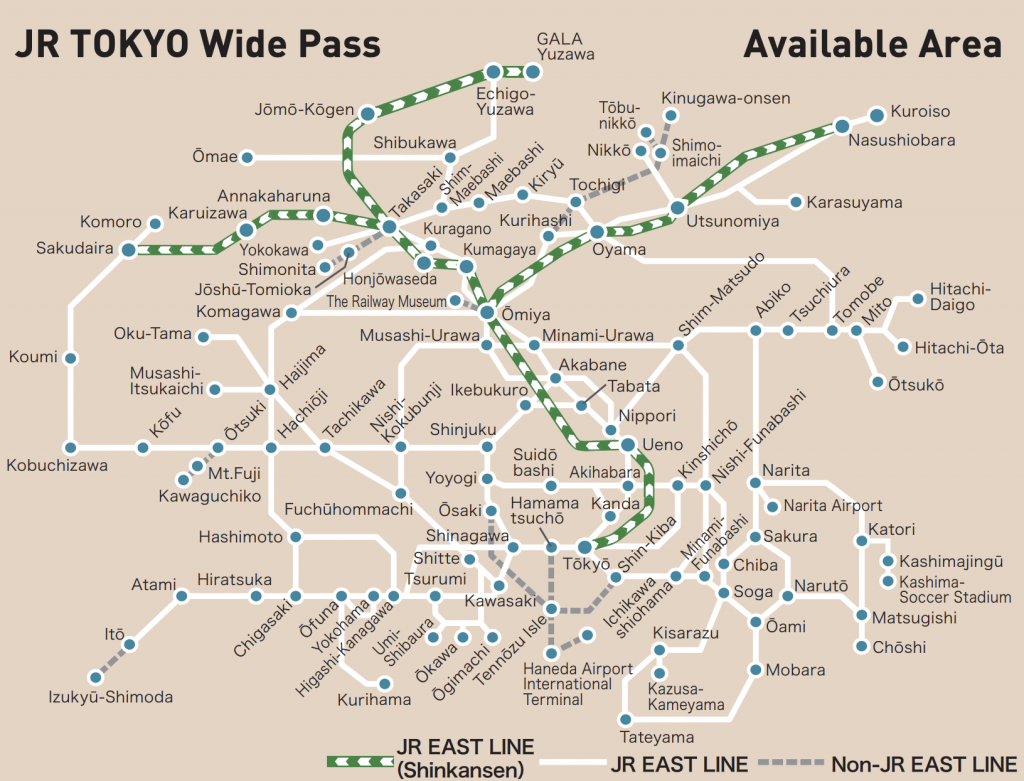 JR east pass map