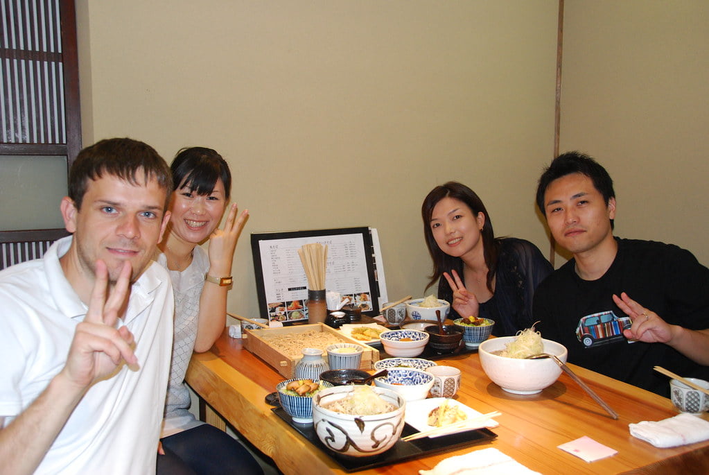 Eating Soba with Japanese friends