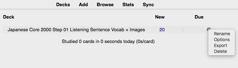 deleting unwanted anki decks for japanese language