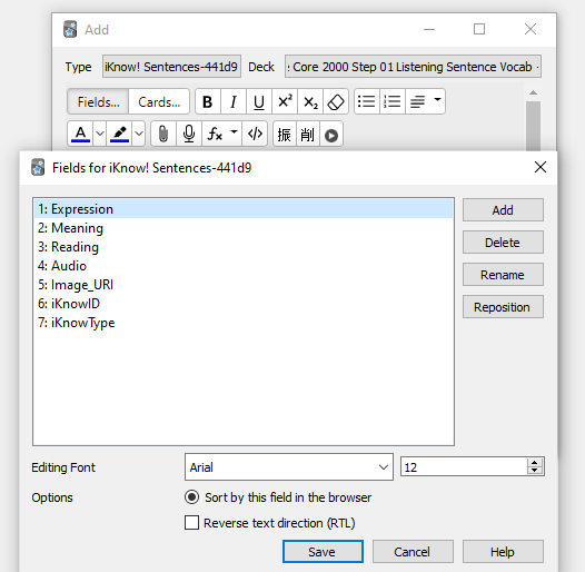 anki adding fields example
